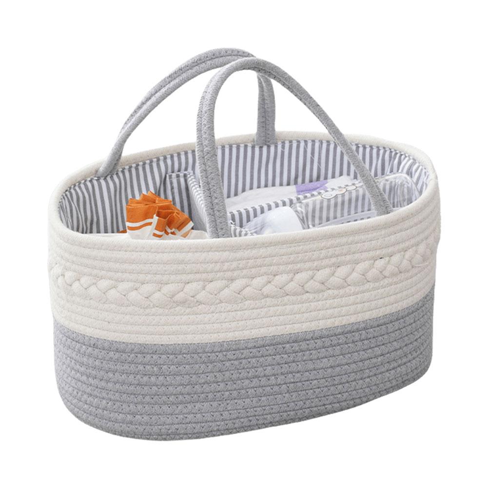 Baby Diaper Storage Basket with Divider Portable Car Organizer Baby Diaper Caddy Organizer for Baby Diaper Storage Baby Shower