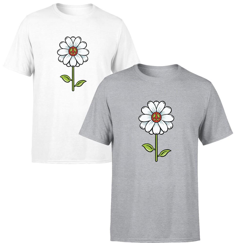 

Peace Flower Unisex T Shirt Fahion Slogan Mens Womens Tee Top XL