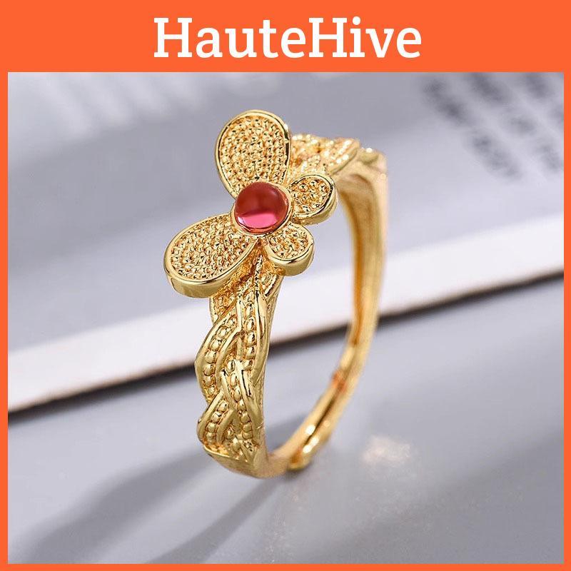 Stylish And Sophisticated Rose Pink Butterfly Ring For Women Adjustable Copper Fashion Jewelry
