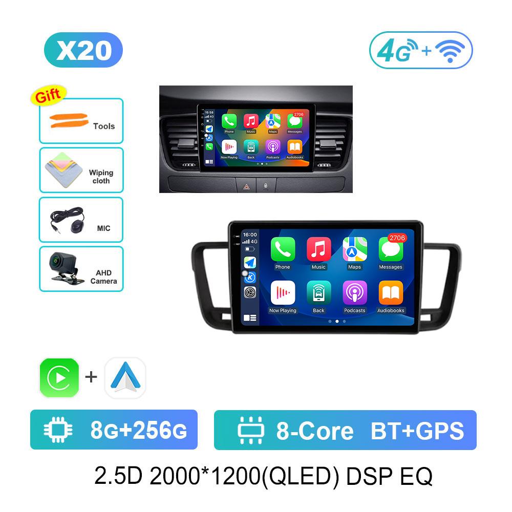 Car Radio Android 14 For Peugeot 508 2011 - 2018 GPS Multimedia Player Navigation Stereo DSP BT Head Unit Audio 4G Coolling Fan