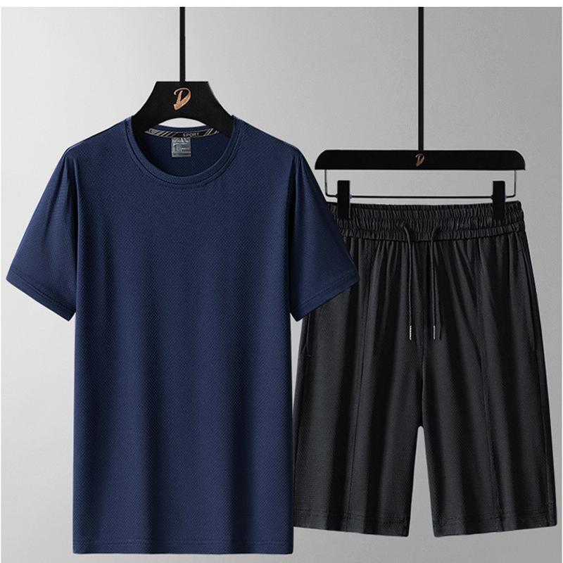 Pánska súprava Ležérna móda Pekné tričko Pánske Ležérne šortky Voľné Športové Dvojdielna súprava Krátky rukáv