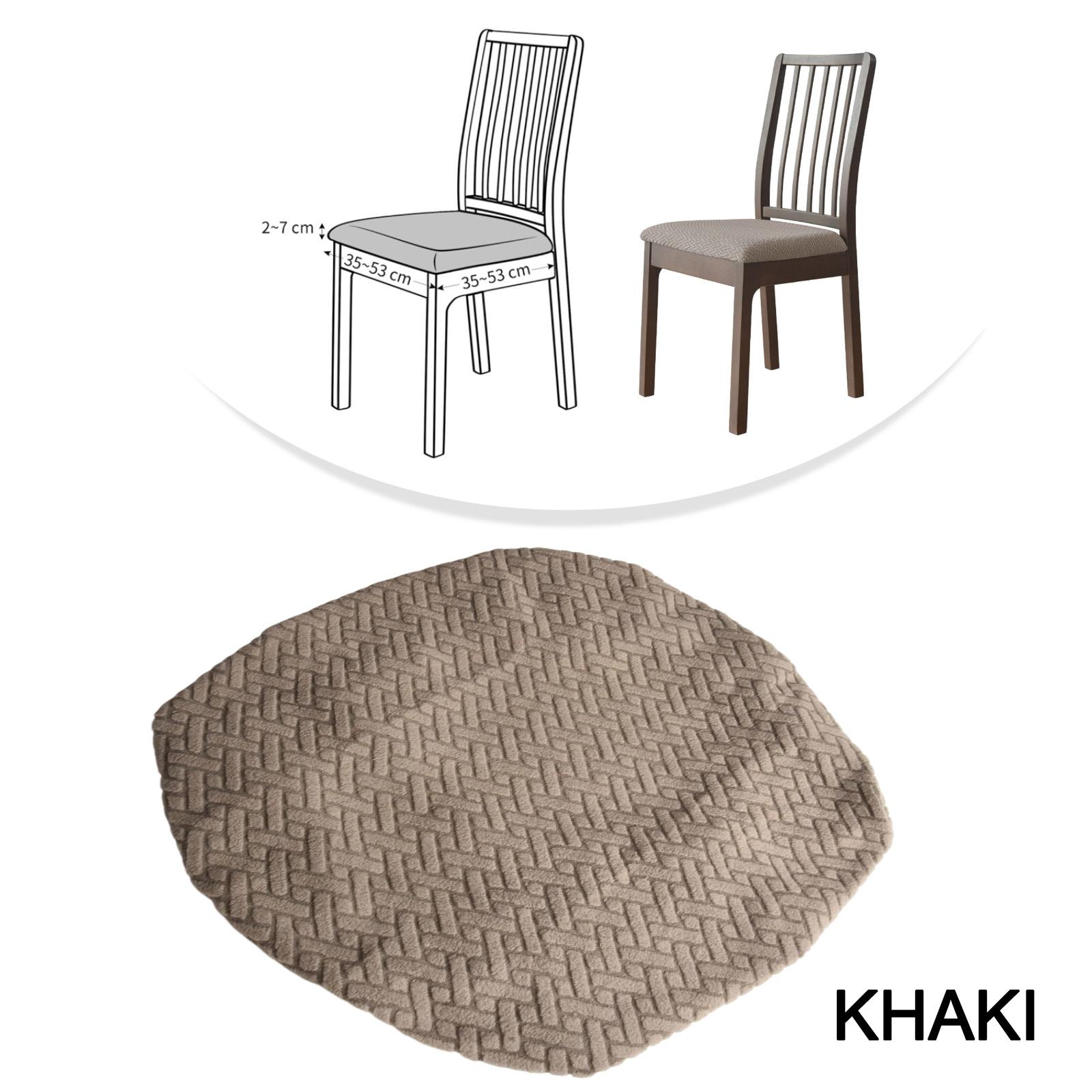 

Jacquard Chair Seat Covers Removable Washable Anti-Dust Elastic Upholstered Dining Chair Cushion- Slipcover хаки