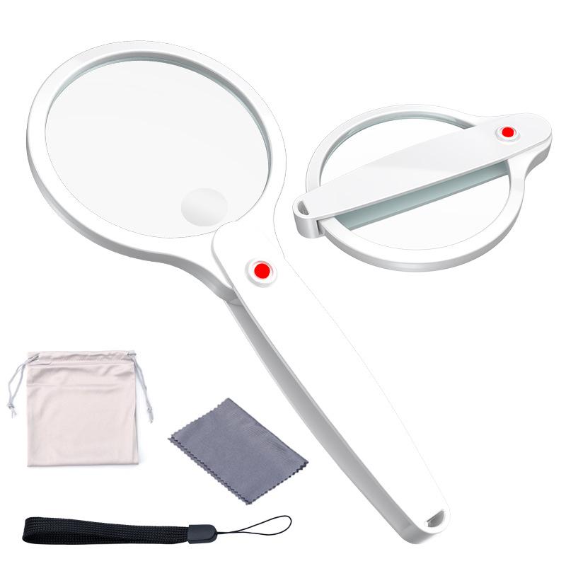 

Reading Magnifying Glass Handheld Magnifier Folding Loupe Large Lens for Seniors