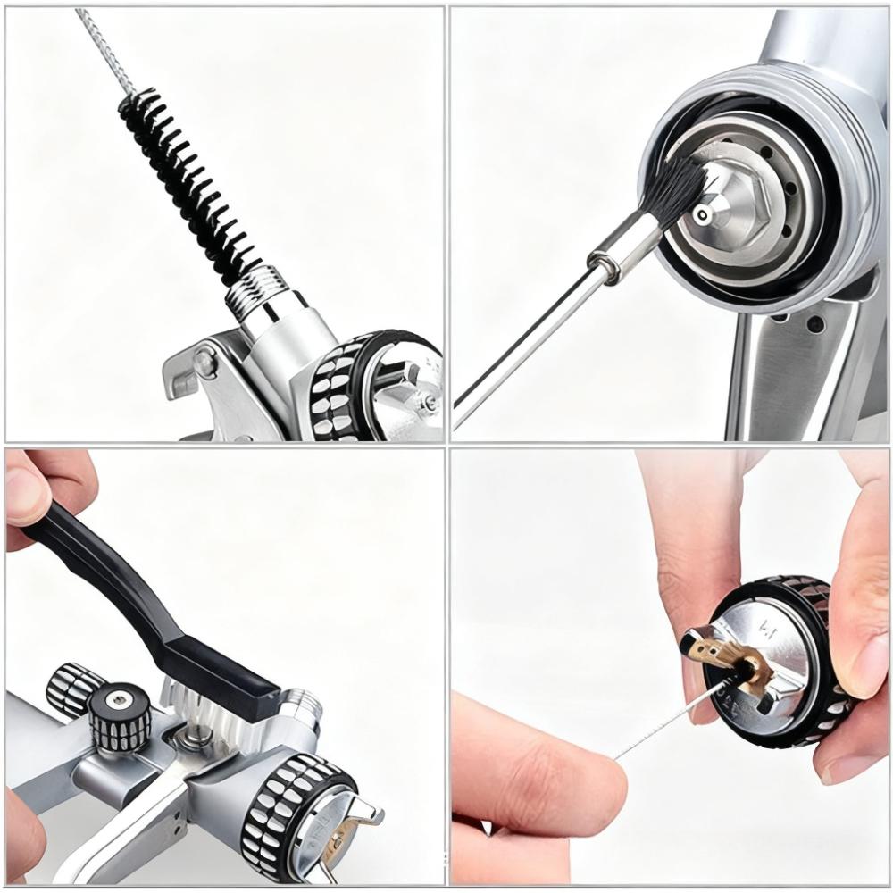 23/17PCS Professional Spray Gun Cleaning Brush Spray Gun Cleaning Kit Cleaning Tools Paint Brush Cleaning Needle