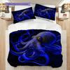 Octopus Pattern Bedding Quilt Set Quilt Cover Pillowcase Home Decoration Birthday Gift (1 * Duvet Cover + 2 * Pillowcase, Without Core)