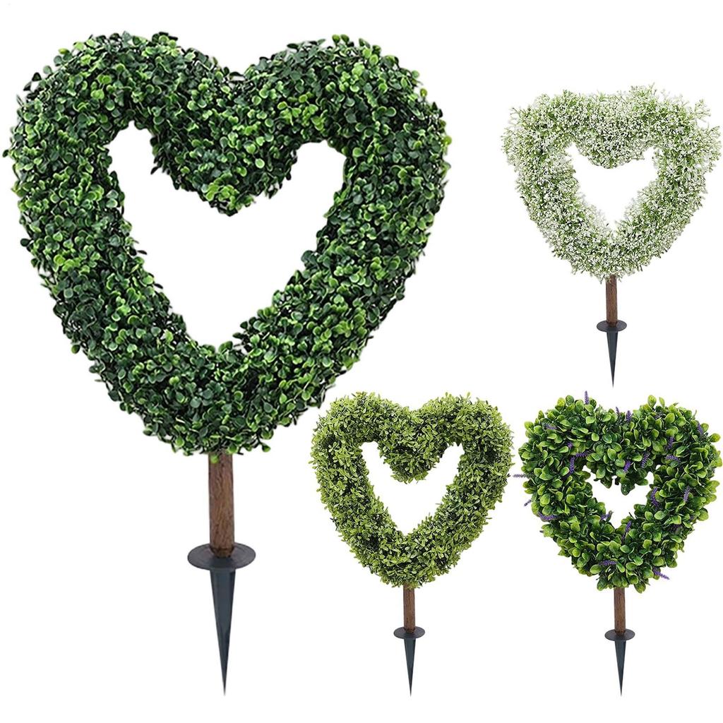 Fake Plant Heart Shaped Valentines Plant Decor Faux Plants For Outside Yard Wedding Home Farmhouse Decor Artificial Plants