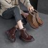 Fashion GKTINOO 4cm Cow Suede Genuine Leather Comfy Booties Spring Winter Plush Women ZIP Autumn Wedge Ankle Loafer Rubber Warm Shoes