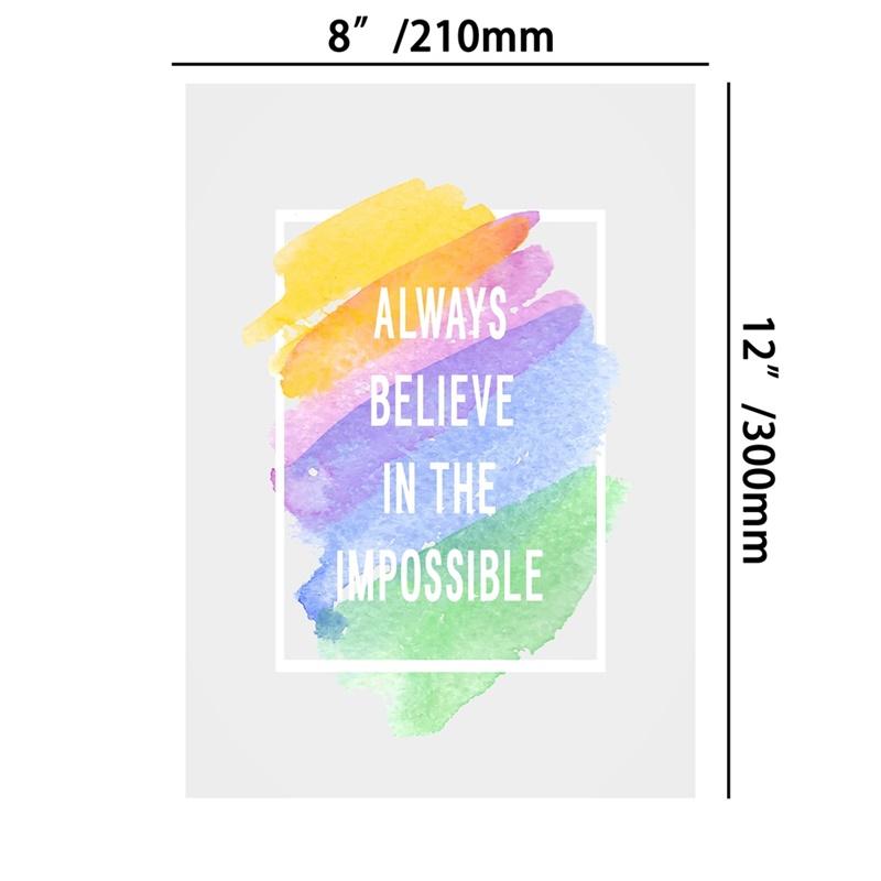 Watercolor Quotes Poster Psychedelic Gradient Spiritual Wall Art Canvas Painting Wall Pictures For Living Room Decor