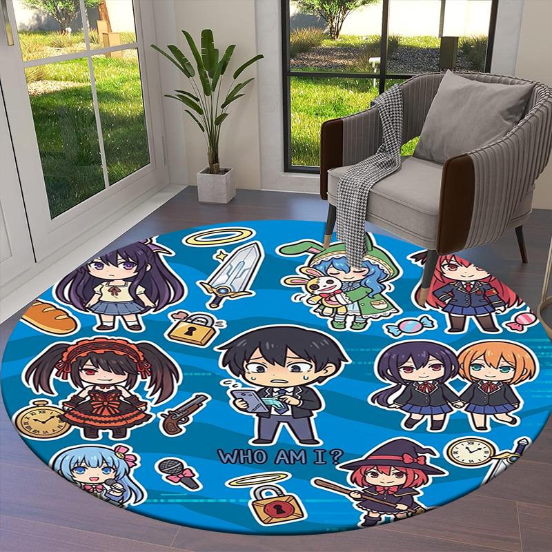 Date Live Round Area Rug Carpet Rug For Living Room Bedroom Sofa Playroom Decor Nonslip Floor Mat