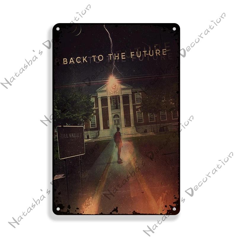 Filmaffisch Tillbaka till framtiden Metallskylt Sci-Fi Komedi Metallskylt Rostig Dekorativ Skylt Hembars Pub Café Industriell Dekor