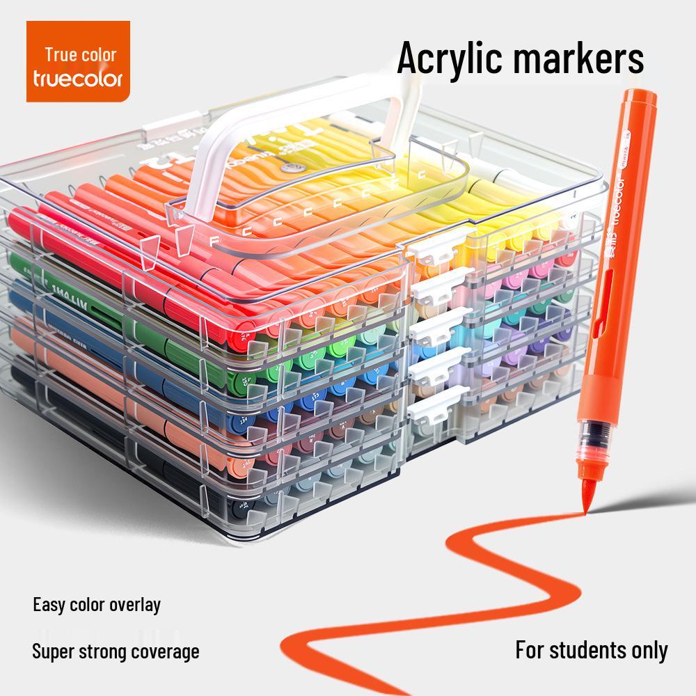 Echter Farbe Weiche Spitze Flüssigmarker: Schichtbarer, Deckender, Waschbarer Acryl-Pinsel für Grundschüler
