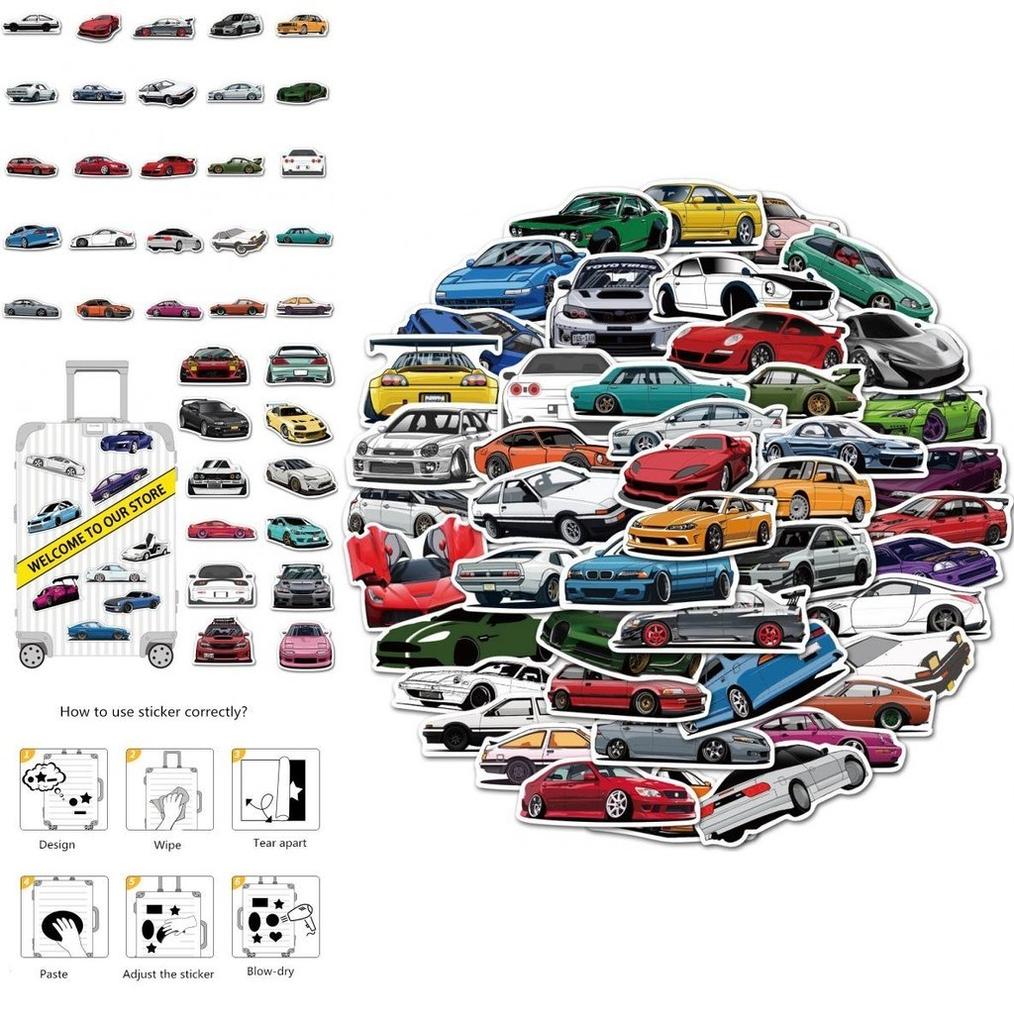 Colorful Cartoon Car Sticker Set Waterproof Decals For Cars Motorcycles Skateboards And Luggage Pack Of 100