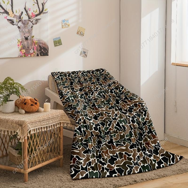 [Cozy Camo Flannel Blanket] Ultra-Soft Camo Flannel Throw Blanket - Lightweight Cozy Perfect Gift for Bed Custom blankets 75cmx90cm