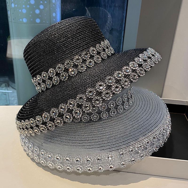 Hut Damen Frühling und Sommer Sonnenschutz Atmungsaktiv Retro Sonnenhut Damen Modischer Hut Vielseitiger Reise-Shopping-Strandhut