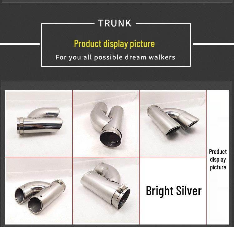 Stainless Steel One-in-Two Exhaust Tailpipe for Skoda Octavia/Lavida