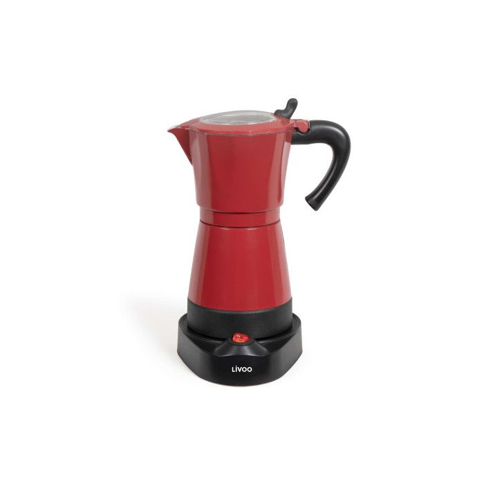 Cafetière Italienne Électrique Rouge 6 Tasses