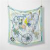 Twill Silk Scarf Woman Carriage Wheel Print Square Scarves Wraps Bandana Small Hijab Silk Foulards Tie Headband Neckerchief 53CM