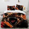 3D Cartoon Dinosaur Illusion Comforter Bedding Set,Duvet Cover Bed Set Quilt Cover Pillowcase,Queen Bedding Set for Boys Gift