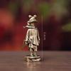Y Retro Brass Master Frog Carrying A Sword Small Statue Meditation Vintage Brass Zen Frog Ornaments Animal Figurines Decoration