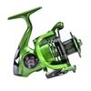 Heavy-duty ball bearing fishing reel for smooth and high-speed spinning. Ambidextrous (Green/XF7000)