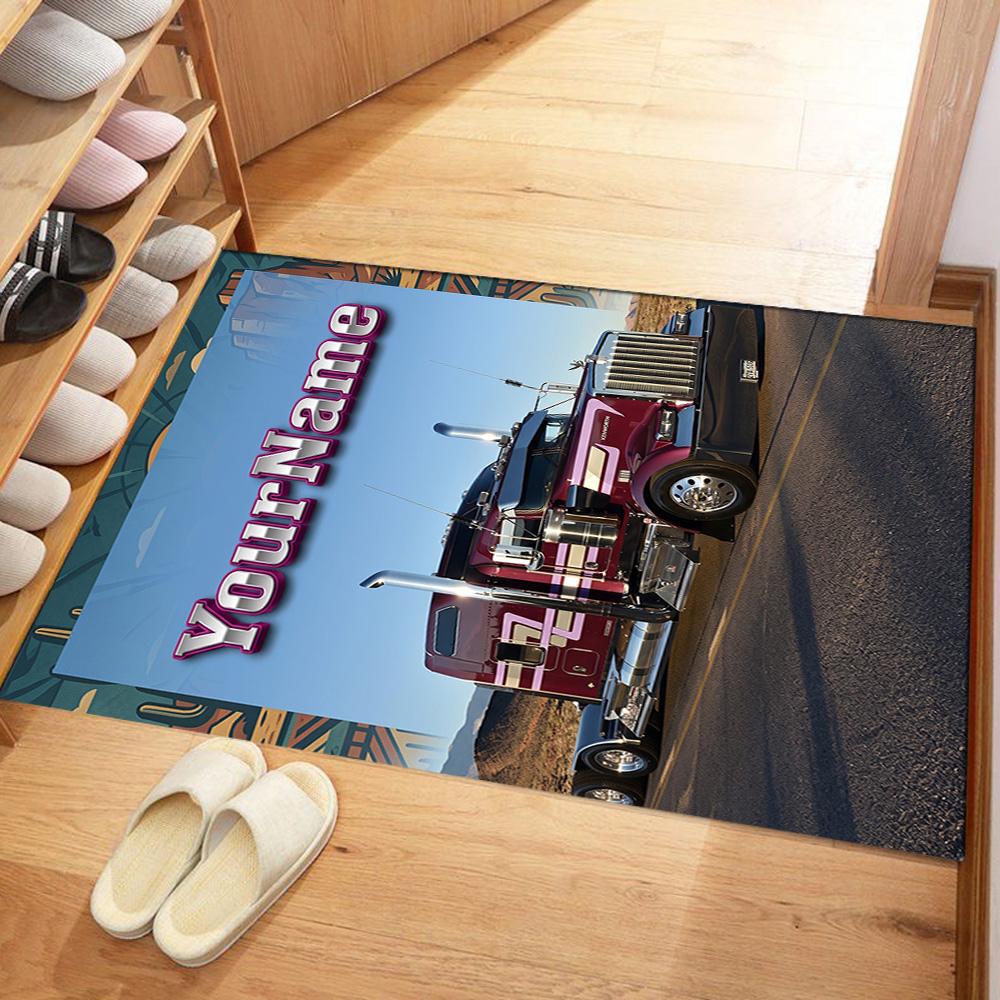 Kw Heavy Trucks Personalized Name Floor Rug Office Rug Suitable for Living Rooms Foyer Outdoor Hallway Anti-slip Rug Anime Office Decor