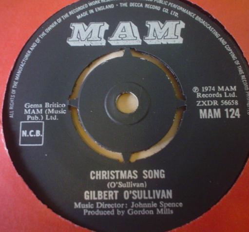 

7inch Record GILBERT OSULLIVAN Christmas Song MAM124 MAM 1974 UK Pop Used