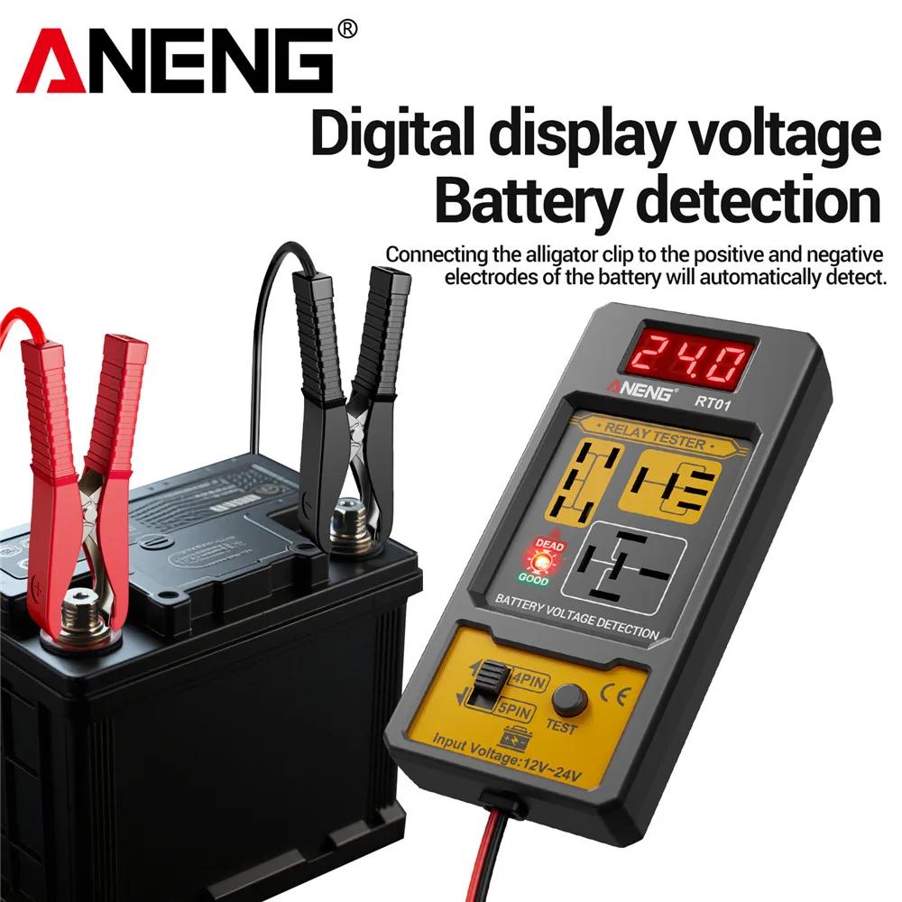 Kit Elettricista Auto Portatile ANENG BF01 Tester Liquido Freni Relè Auto RT01 Tester di Tensione 12V/24V Rilevatore Relè 4/5 Pin Analizzatore Olio Freni Strumenti di Test