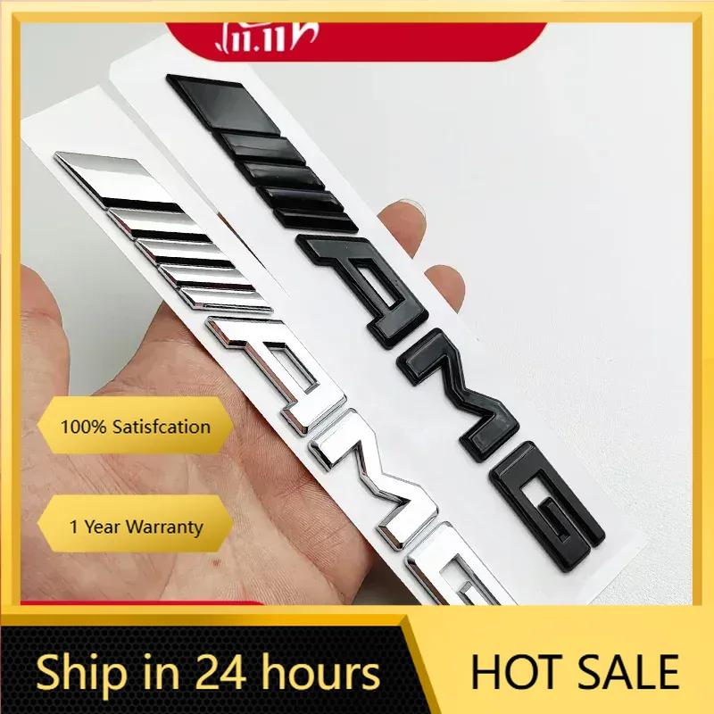 New For Mercedes Benz 2025 ABS Black Logo AMG Emblem Letters Car Trunk Badge For Mercedes Benz W204 W205 W176 W177 W212 W213 AMG