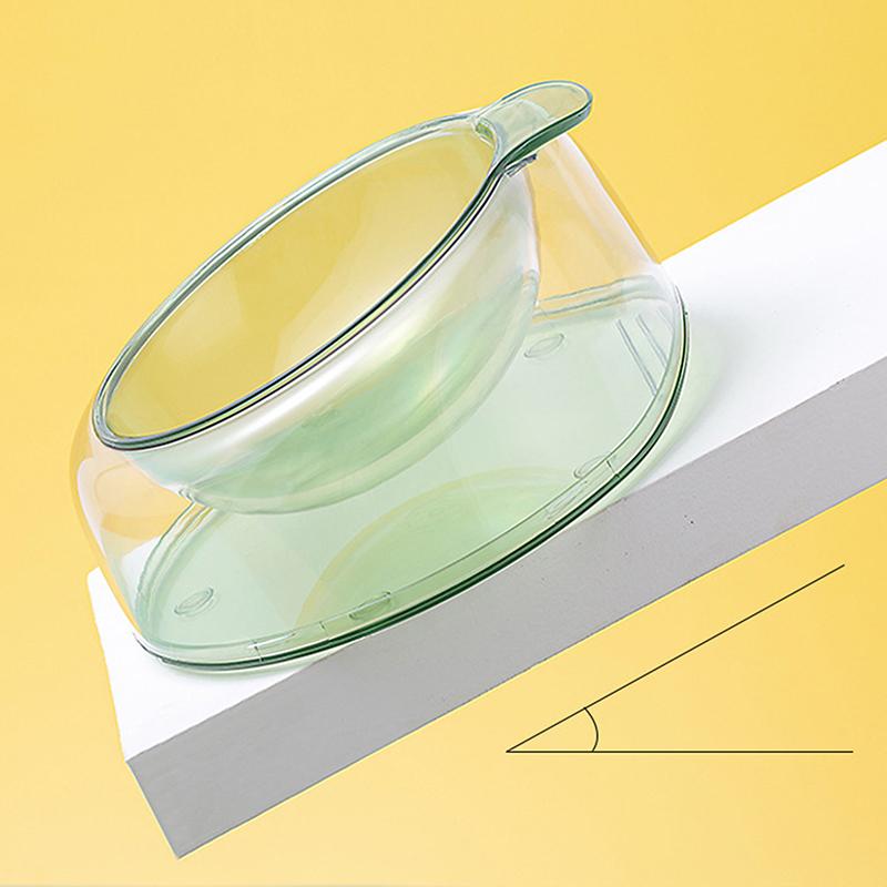 Elevated Cat Bowl Anti-Tip Plastic Raised Pet Feeding Dish With Tilted Edge Neck Protection Kitty Food Bowl