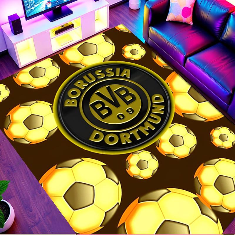 Borussia Dortmund Print Rug, Washable Floor Carpet, For Entryway Dorm Laundry Room Office Study, Home Decor Birthday Christmas Gift