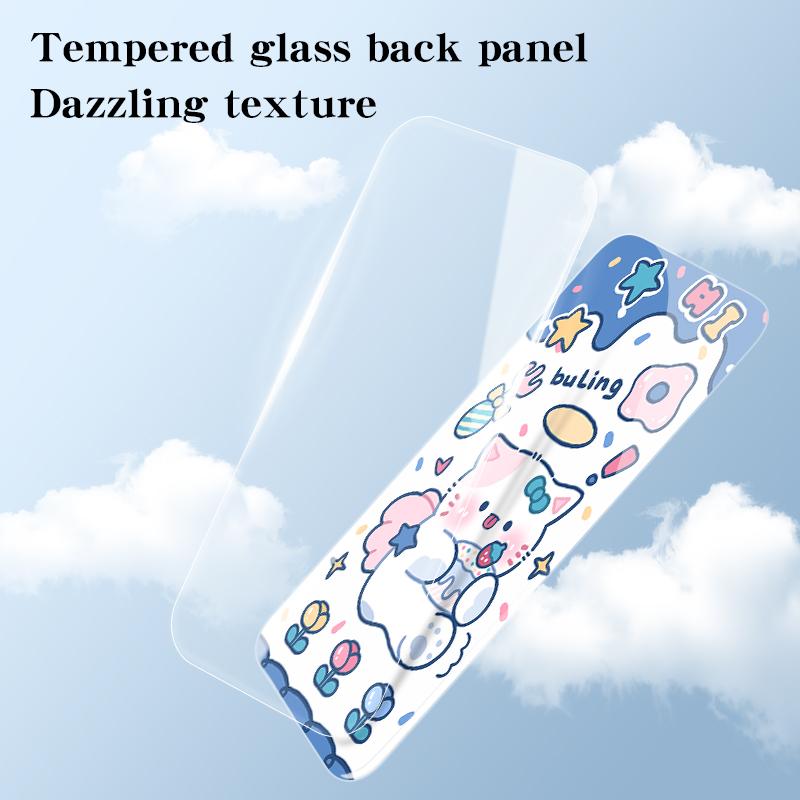 For Xiaomi Redmi 13C 5G/13R 5G/Poco M6 5G Tempered Glass Case Cartoon Pattern Phone Cover