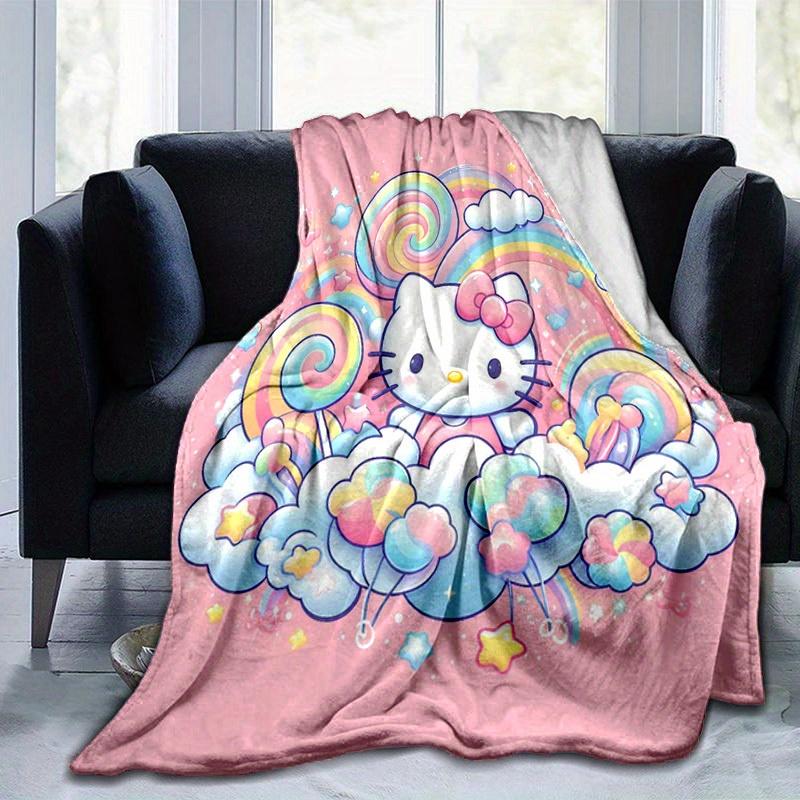 1pc. Hello Kitty Rainbow Dreams Blanket - Perfect for Home, Office, Outdoor Use, Gift Idea, Suitable for All Seasonsz041754