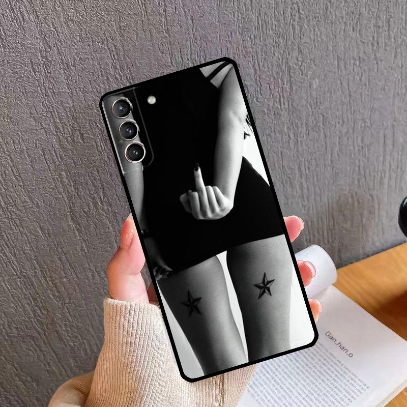Middle Finger Girl Case For Samsung Galaxy S23 S22 S21 Ultra S9 S10 Note 10 Plus Note 20 Ultra S20 FE Cover