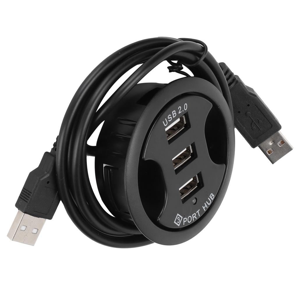 JK38h USB2.0 HUB AllInOne 3 porter Skrivebord Rund form Ingen ekstern strømforsyning Dokkingstasjon