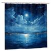 Starry Night Sky Shower Curtain - 71X71 Inch Premium Polyester, Celestial Cartoon Design, Fits Modern & Traditional Bathrooms