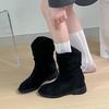 Coarse heel suede piled boots Martin boots women's boots new autumn and winter fashion versatile and thin French short boots