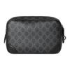 Gucci GG Emblem Logo Muster Reißverschluss Stoff Kulturtasche Klein Herren Kulturtasche Schwarz 821164-FAD6M-1000