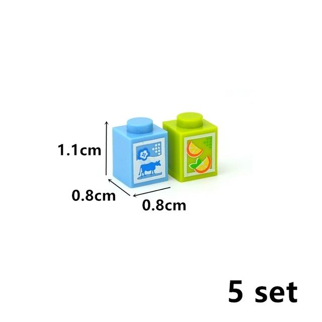 Stadt Lebensmittel Bausteine Küchenzubehör Hamburger Pizza Pommes Kuchen Schokolade Kekse MOC Steine Spielzeugkorb Teile LEDUO