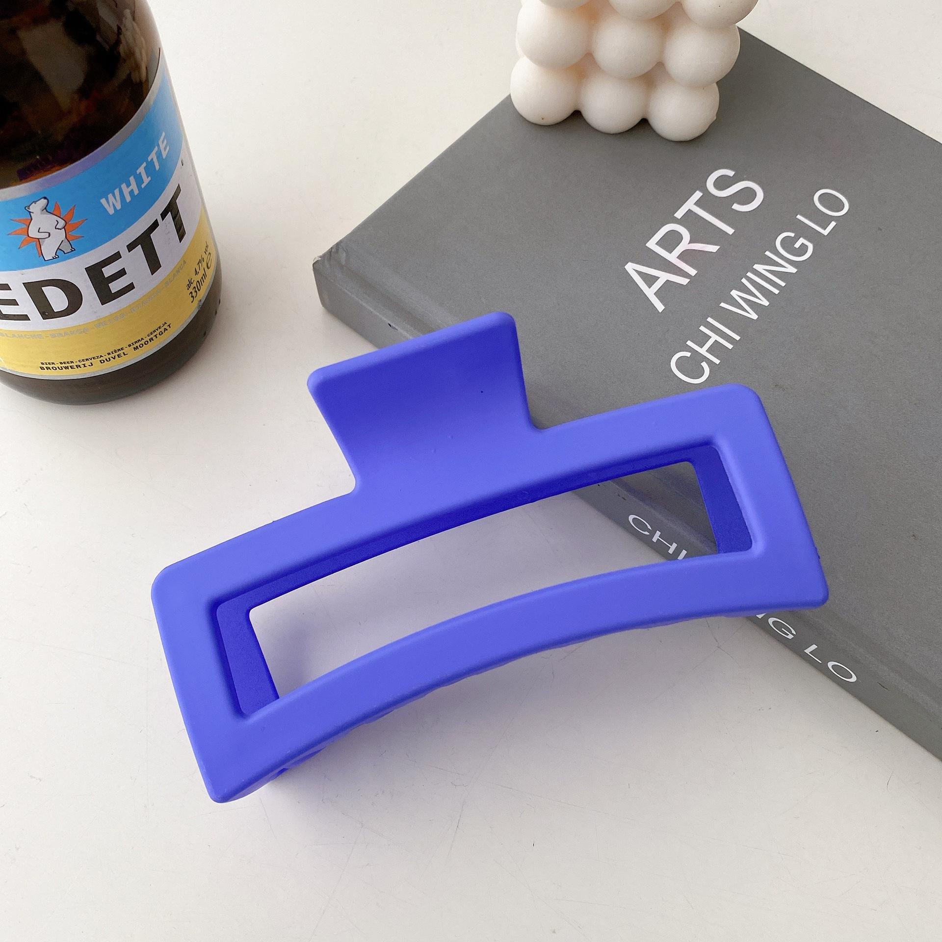 

13cm Adorable Oversized Matte Hair Clip For Women In Soft And Shades Bold Deep Blue