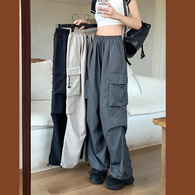 Pantalones Cargo Y2K para mujer, ropa de calle, moda Vintage, pantalones holgados de cintura alta, pantalones de chándal holgados para mujer, pantalones para correr de pierna ancha