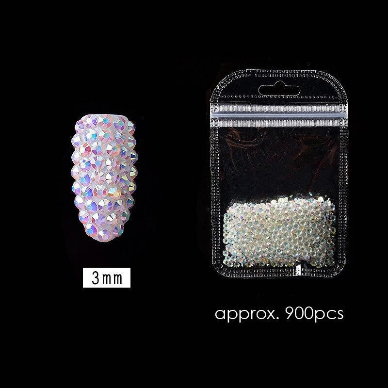 

1 упаковка, прозрачные AB цветные стразы для ногтей с плоской обратной стороной, драгоценные камни для ногтей, украшения для ногтей, украшения для дизайна ногтей 2-5 мм 3mm