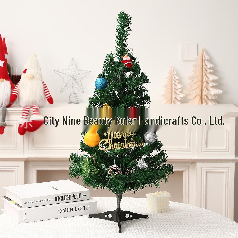 Mini 30cm Christmas Tree Set: PVC Desktop Decoration with Ornaments