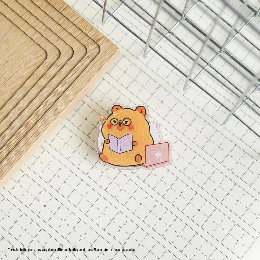 Capybara Acrylic Double-Sided Multifunctional Clip Folder with Sticky Note Holder