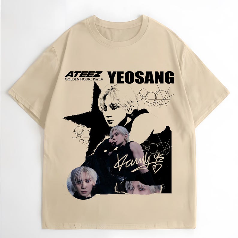 Рубашка Yeosang из Ateez, Рубашка Ateez Golden Hour Part 4, Свитшот Ateez World Tour 2026, Футболка с участниками Ateez Kpop, Рубашка Ateez Andrenaline 4XL