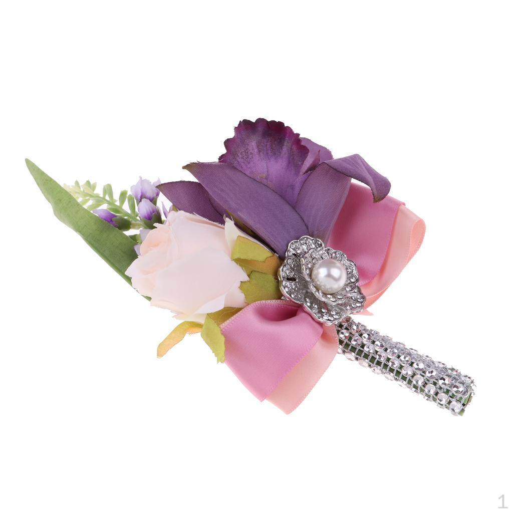 

Artificial Corsage Pearl Rhinestone Pins розовый