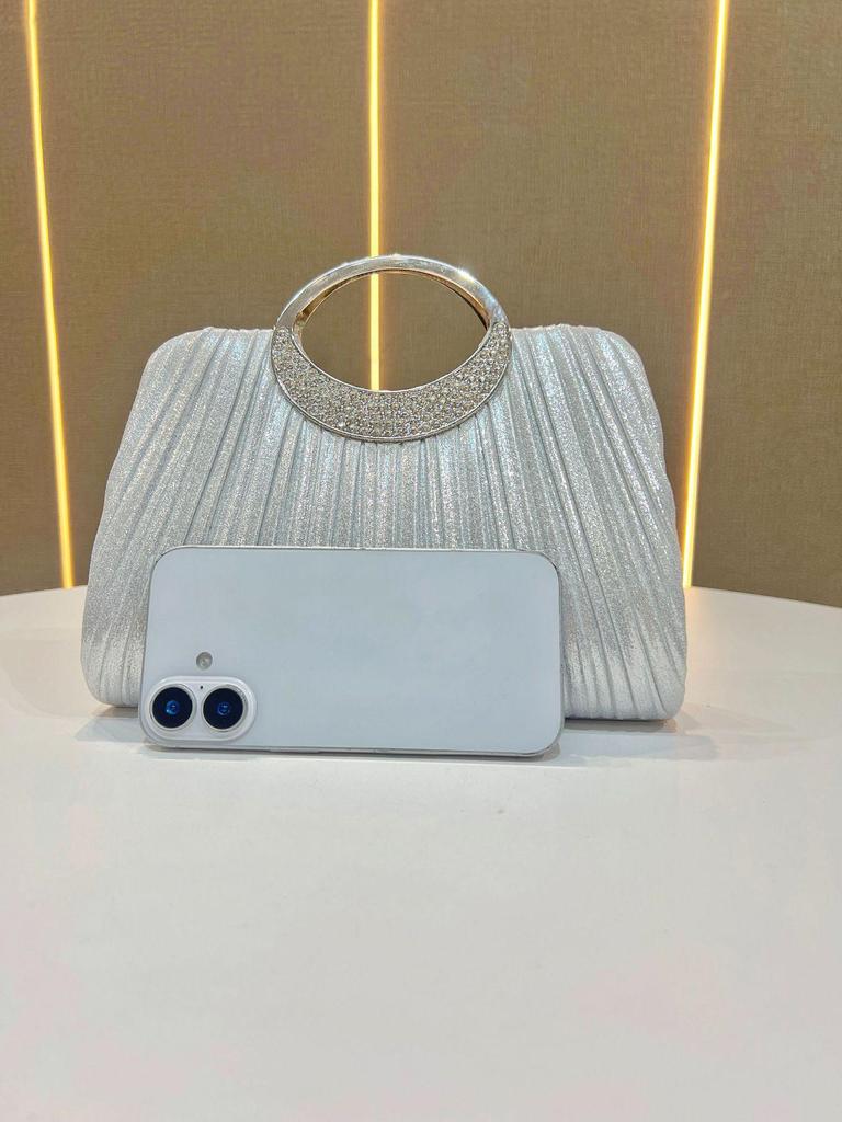 Elegant Pleated Evening Crossbody & Handbag for Weddings and Parties