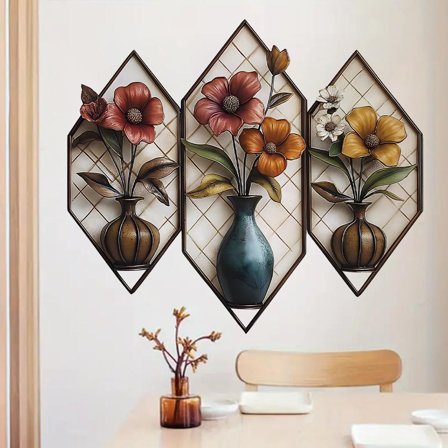 Imitation Wall Painting Realistic Vase Self-adhesive Wall Stickers Home Decoration for Living Room Bedroom Wall Art Decals