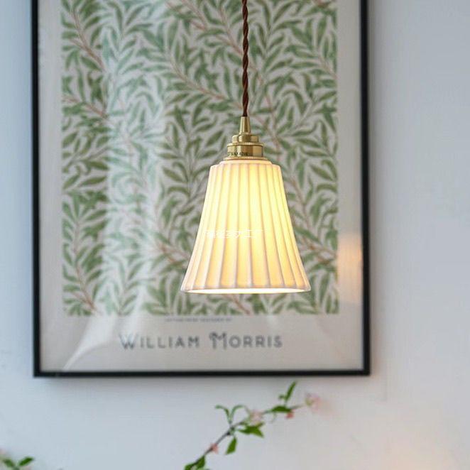 Used Modern Minimalist Ceramic Pendant Light for Entryway, Dining Room, Bar, Balcony, or Bedside - Small Size, French-American Style