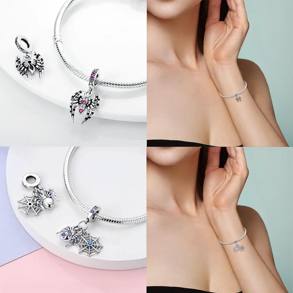 New Copper Spider Pendant Black Colors For Charms Copper Colors Original Bracelet For Jewelry Making