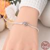 S925 Silver Vintage Heart Snake Bone Bracelet Fit Original Design Charms DIY Jewelry Bracelet For Women Fine Gift